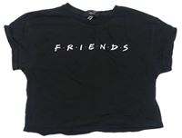 Černé crop tričko - Přátelé