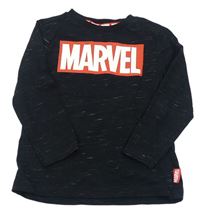 Čierne žíhané tričko s logom Marvel