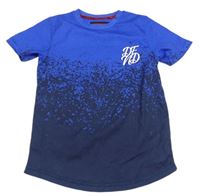 Modro-tmavomodré tričko s logem 