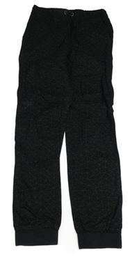 Čierne vzorované plátenné cuff nohavice Y.F.K.