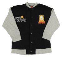 Černo-šedá baseballová mikina s Garfieldem 