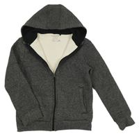 Čierno-sivá žíhaná prepínaci mikina s kapucňou Primark