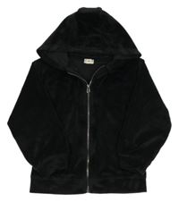 Čierna plyšová prepínaci mikina s kapucňou F&F