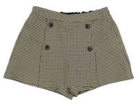 Smetanovo-černá vzorované sukňové kraťasy s knoflíky River Island