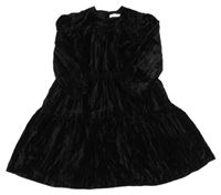 Čierne zamatové šaty Zara