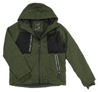 Kaki-čierna šušťáková jarná bunda s kapucňou Chapter young