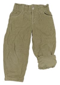 Béžové paper bag menšestrové podšité nohavice ZARA