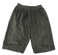 Tmavosivé zamatové rebrované široké nohavice Next