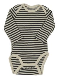 Antracitovo-smetanové pruhované body H&M