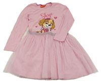 Růžové šaty s tylovou sukní - Tlapková Patrola Nickelodeon