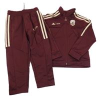 2set - Mahagonová propínací sportovní mikina Avengers + tepláky Adidas 