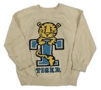 Béžový sveter s tigrom