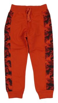 Červené tepláky s pruhem s dinosaury dunnes