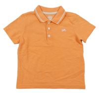 Neonově oranžové polo tričko s výšivkou F&F