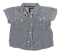 Tmavomodro-biela kockovaná košeľa H&M