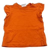 Oranžové tričko s volánikmi Miniclub