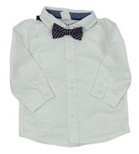 2set - Biela košile + pruhovaný motýlok H&M
