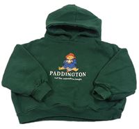 Tmavozelená oversize mikina s Paddingtonem a kapucňou Zara