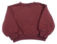 Mahagónovoá oversize mikina s motorkou Matalan