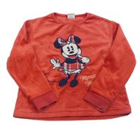 Červená plyšová mikina s Minnií Disney