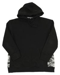 Čierno-sivá mikina s kapucňou Fluid