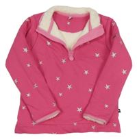 Růžová zateplená mikina s hvězdičkami Joules