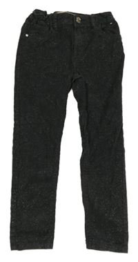 Tmavosivé trblietavé sametovo/manšestrové skinny nohavice Denim