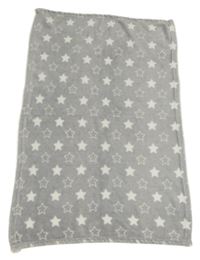 Sivá chlpatá deka s hviezdičkami