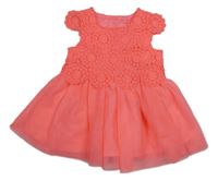 Neonově růžové krajkovo/tylové šaty Early Days