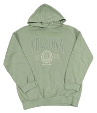 Světlezelená mikina s nápisem a kapucí C&A