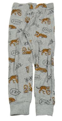 Šedé melírované lehké tepláky s tygry H&M