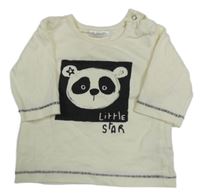 Smotanové tričko s medvedíkom Next