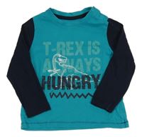 Azurovo-tmavomodré triko s dinosaurem Lupilu