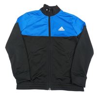 Safírovo-černá sportovní propínací funkčkní mikina Adidas 