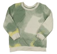 Bielo-zelená batikovaná mikina So Cute