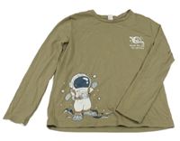 Béžové tričko s kosmonautem Shein