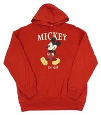 Červená mikina s Mickeym a kapucí H&M