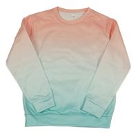 Ružovo-světlemodro-biela tónová mikina