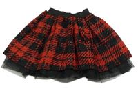 Červeno-čierna kockovaná sukňa