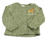 Khaki zamatová prepínaci mikina s bambulkami