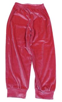 Ružové zamatové nohavice