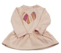 Broskvové teplákové šaty so srdiečkom Topolino