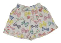 Biele bavlnené kraťasy s mašľami Miniconf