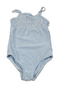 Světlemodro-biele pruhované jednodielne plavky Manor