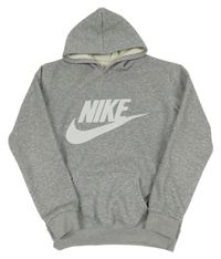 Šedá mikina s kapucí a logem Nike 