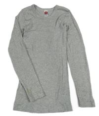 Sivo-biele pruhované thermo tričko C&A