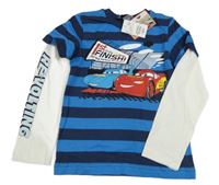 Nové - Pruhovano-bílé triko s Cars H&M