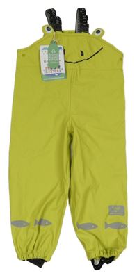 Nové - Limetkové nepromokavé laclové kalhoty Frugi