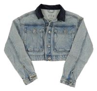 Svetlomodrá rifľová crop bunda Primark