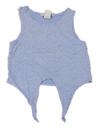 Svetlomodrý crop top so vzorom H&M